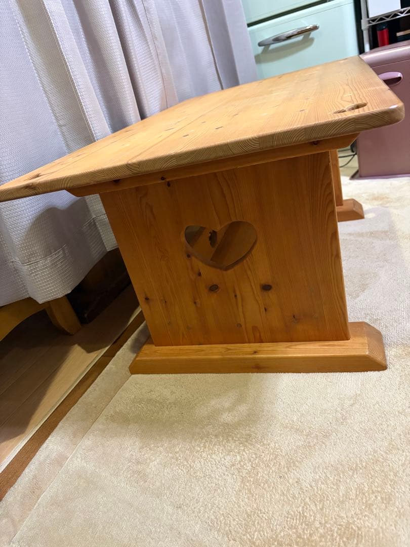 カントリー　ローテーブル　ハート