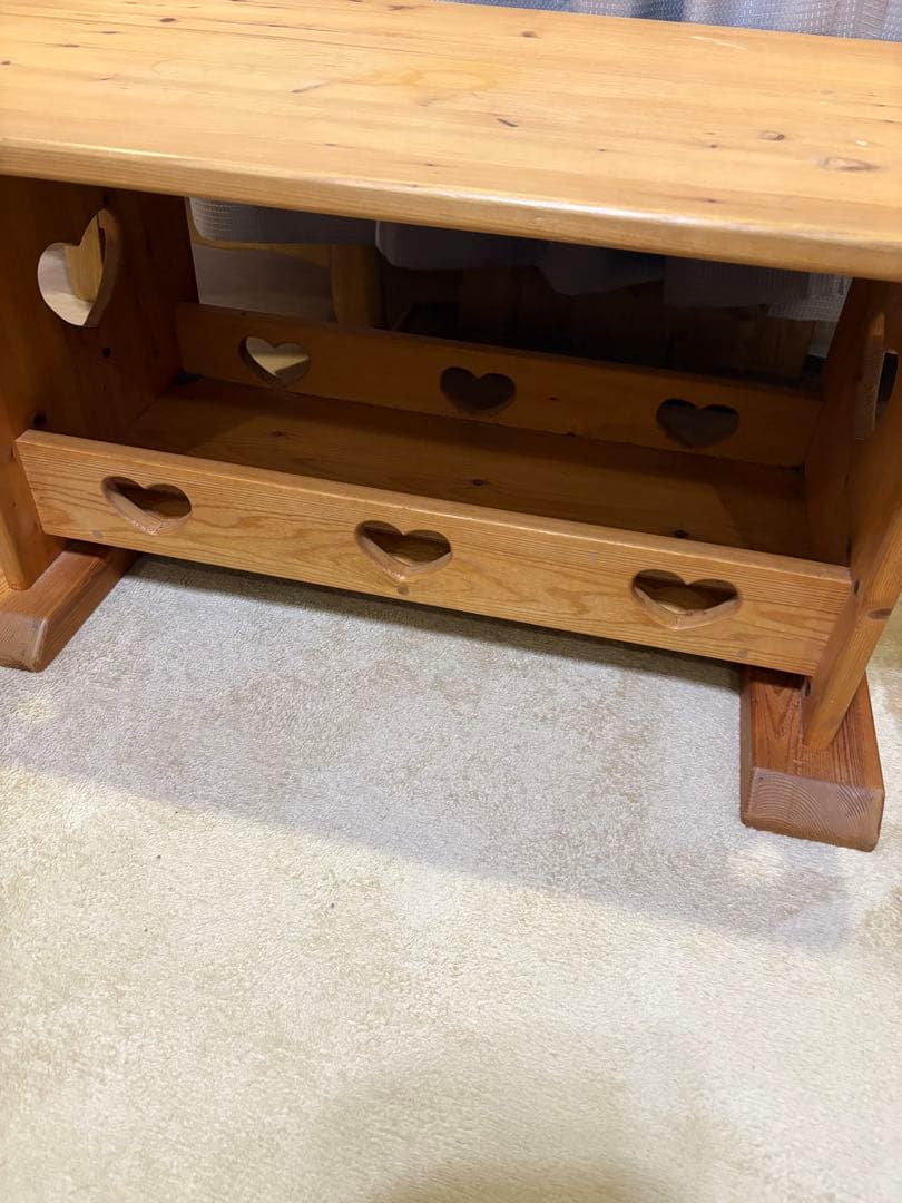 カントリー　ローテーブル　ハート