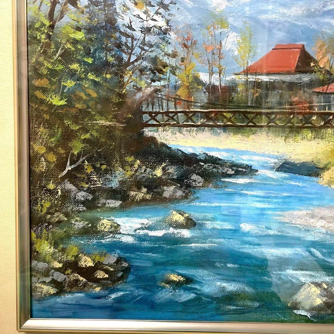 真作 F10号✨️土屋茂 直筆 油画 白馬山麓 油絵 絵画 油彩 - メルカリ