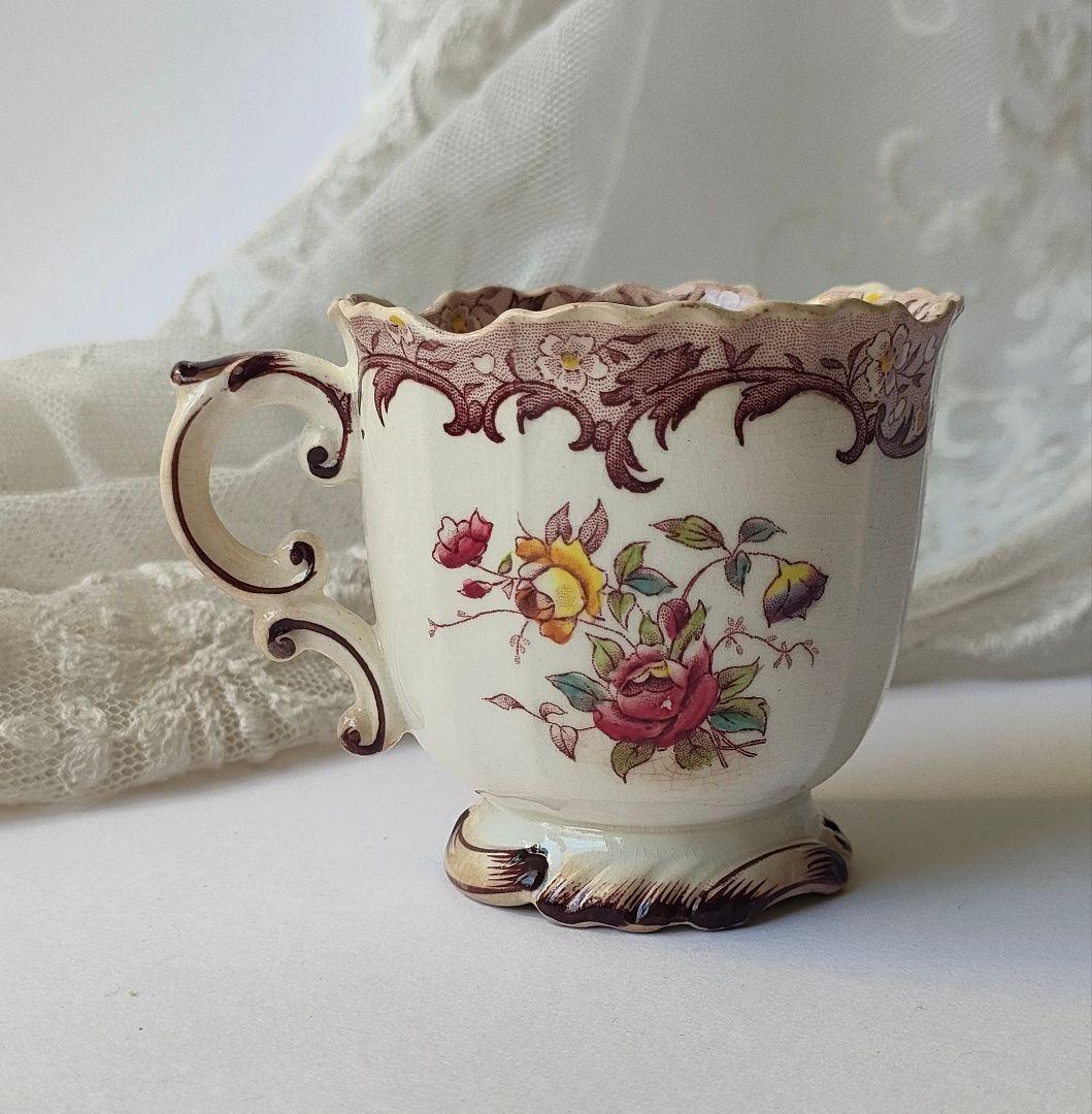 希少　サルグミンヌ　FLEURY　カップ&ソーサー　フランスアンティーク