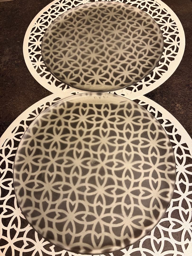 美品】早い者勝ち！黒系ARAS 大皿ウェーブ斜め小鉢 カトラリー 2人用