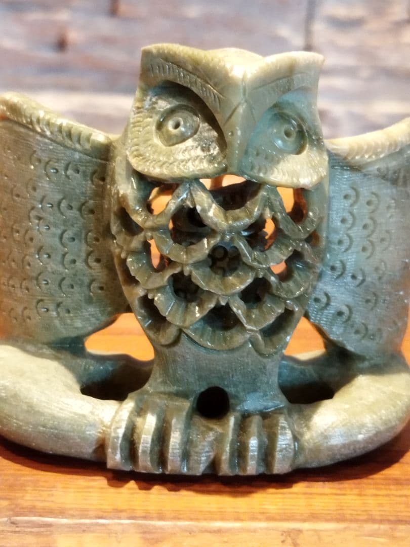 透し彫り　フクロウ　3点セット