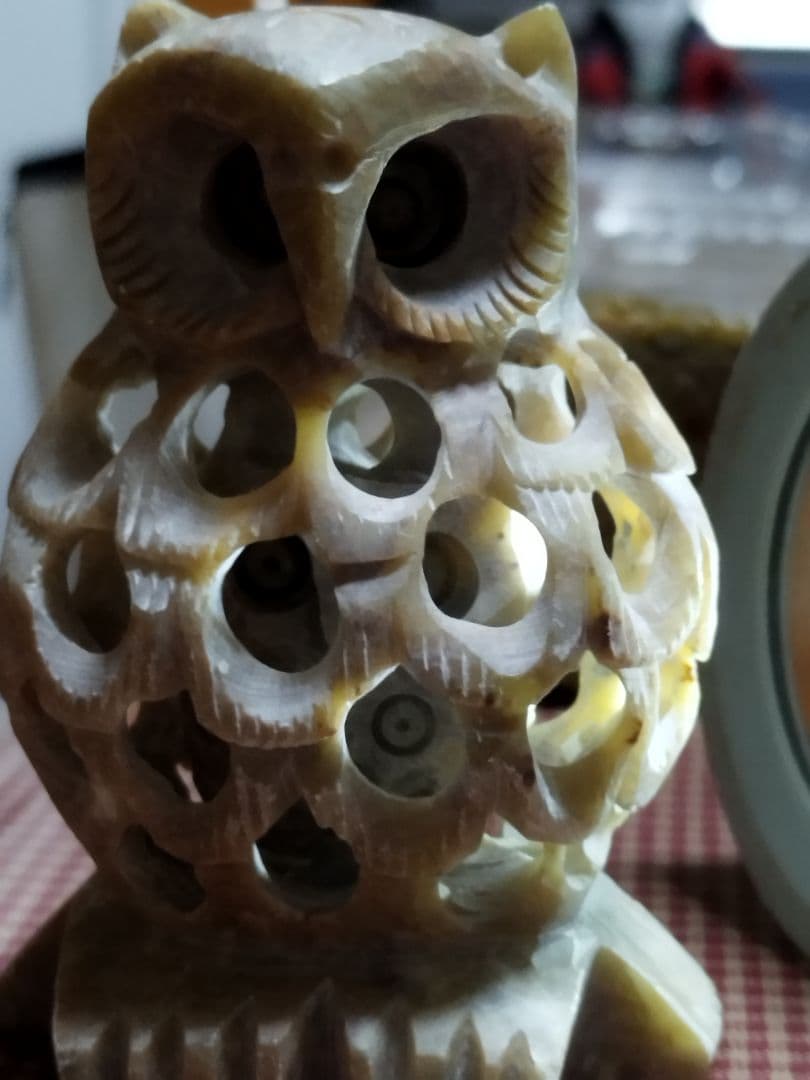 透し彫り　フクロウ　3点セット