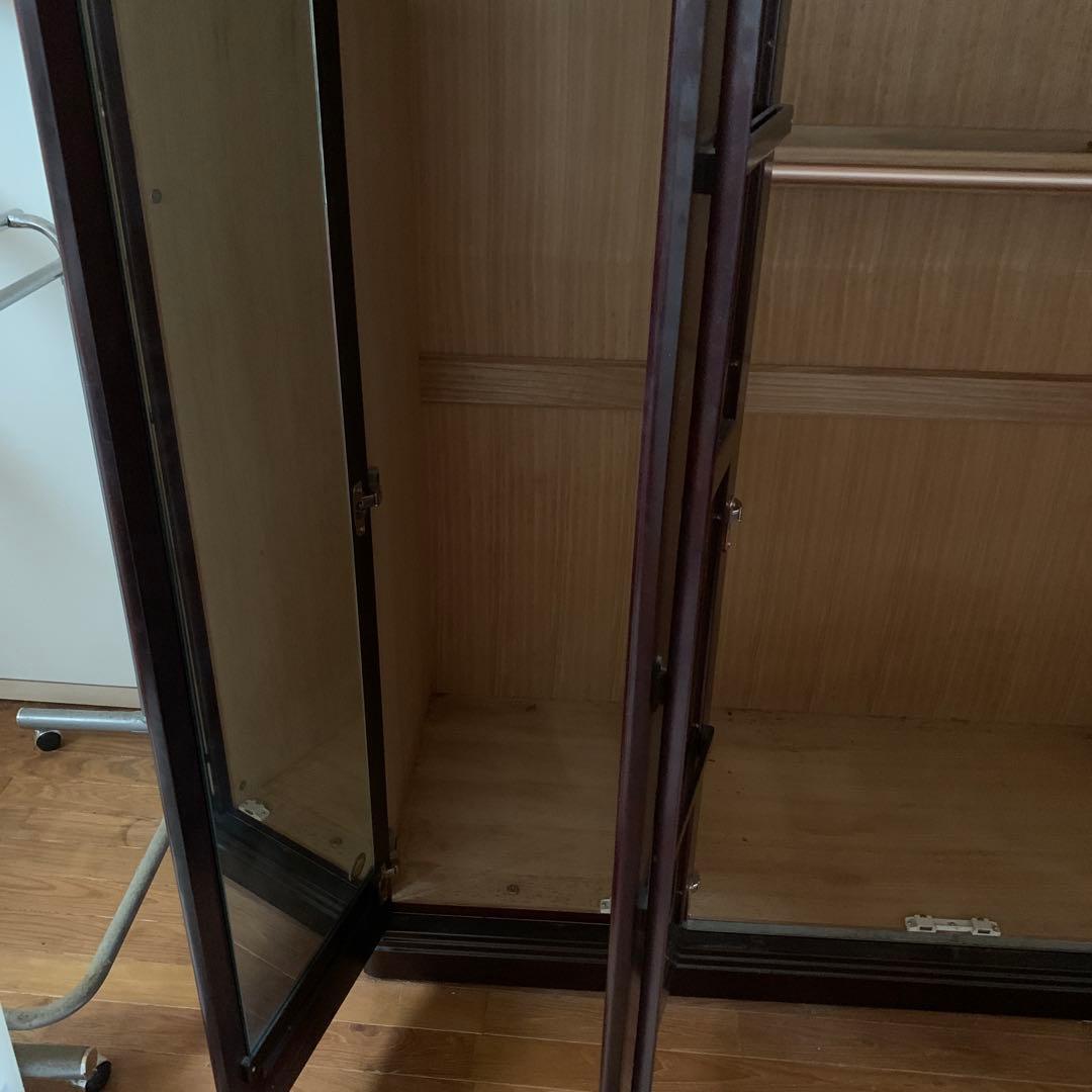 《分解発送》3枚扉の高級　紫檀のクローゼット　桐　無垢　府中家具