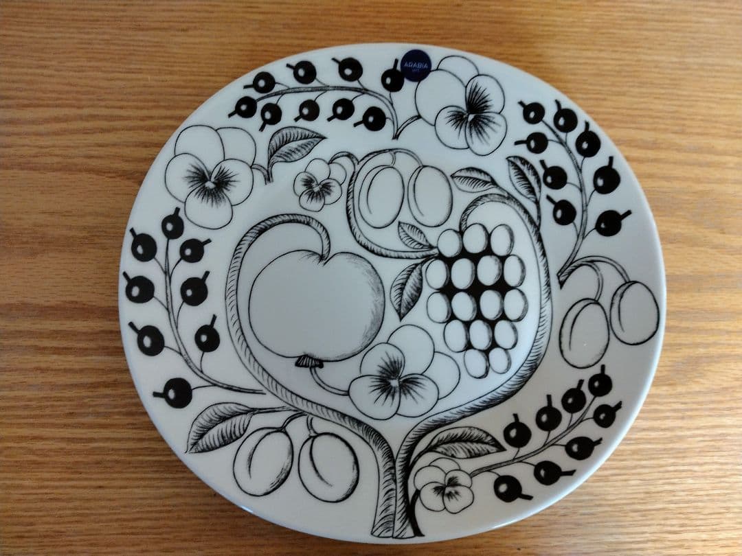 アラビア (ARABIA) ブラックパラティッシ オーバルプレート 25cm