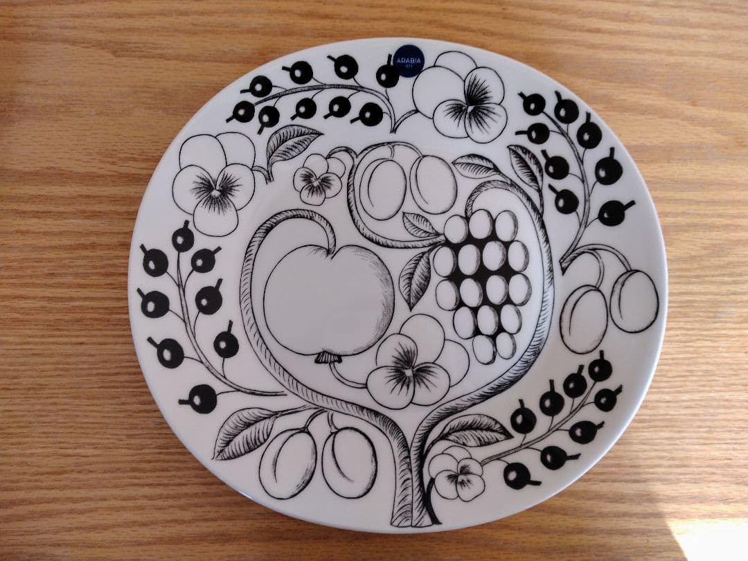 アラビア (ARABIA) ブラックパラティッシ オーバルプレート 25cm