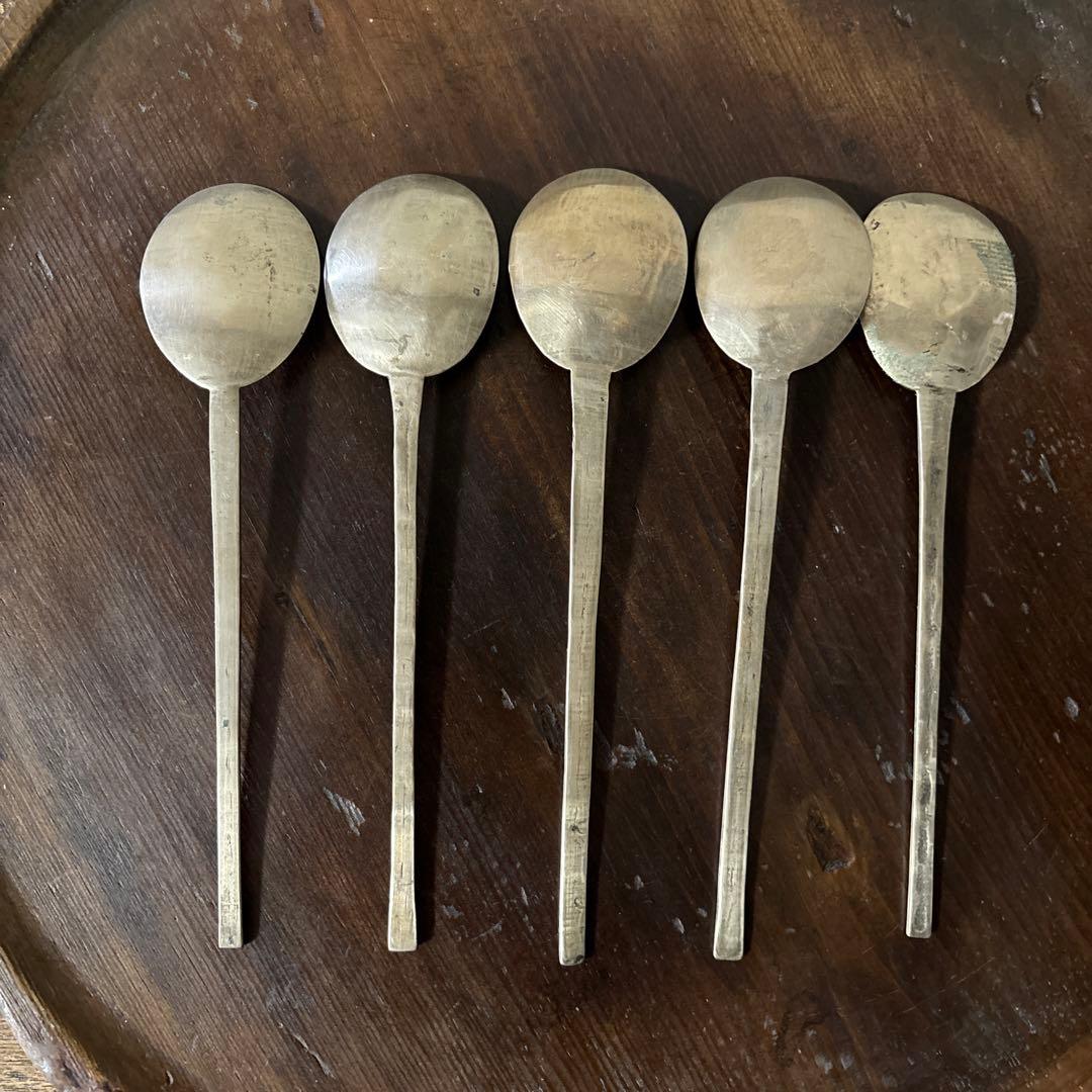 李朝スッカラ5点　(g228)韓国スプーン.アンティーク.ヴィンテージ.古道具