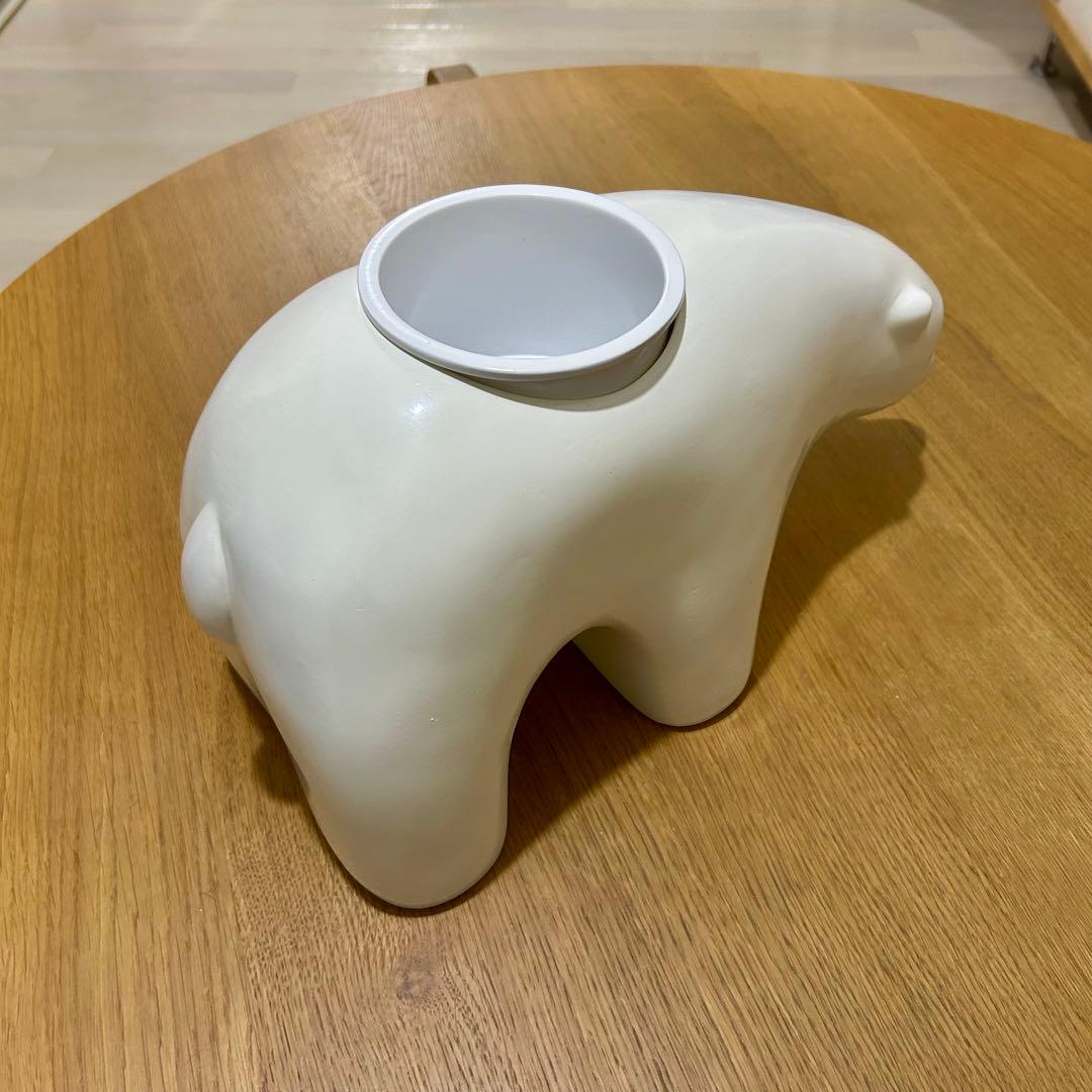 アラキミドリ ポーラーベア アート オブジェ 植木鉢 リサラーソン しろくま