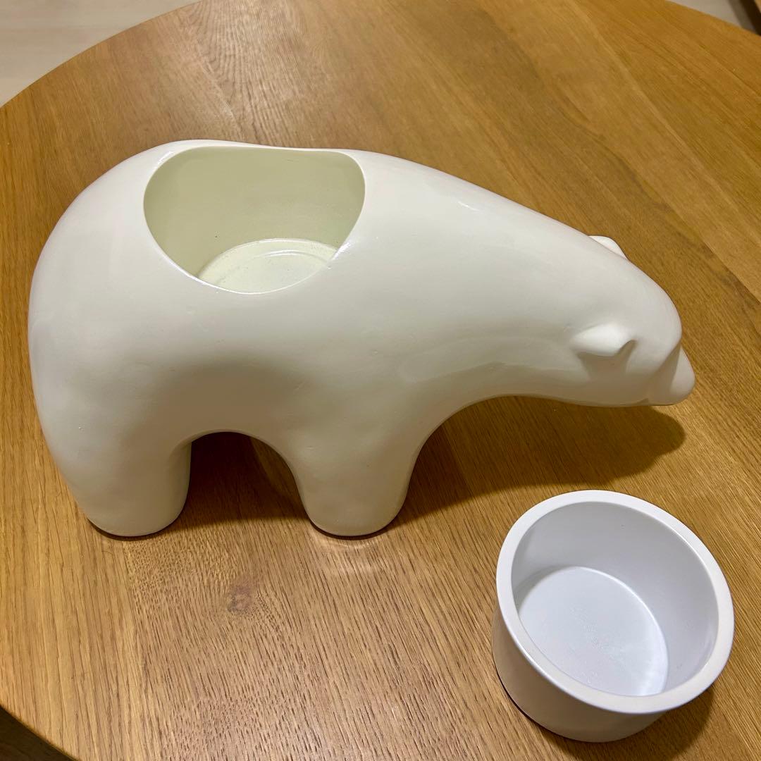 アラキミドリ ポーラーベア アート オブジェ 植木鉢 リサラーソン しろくま