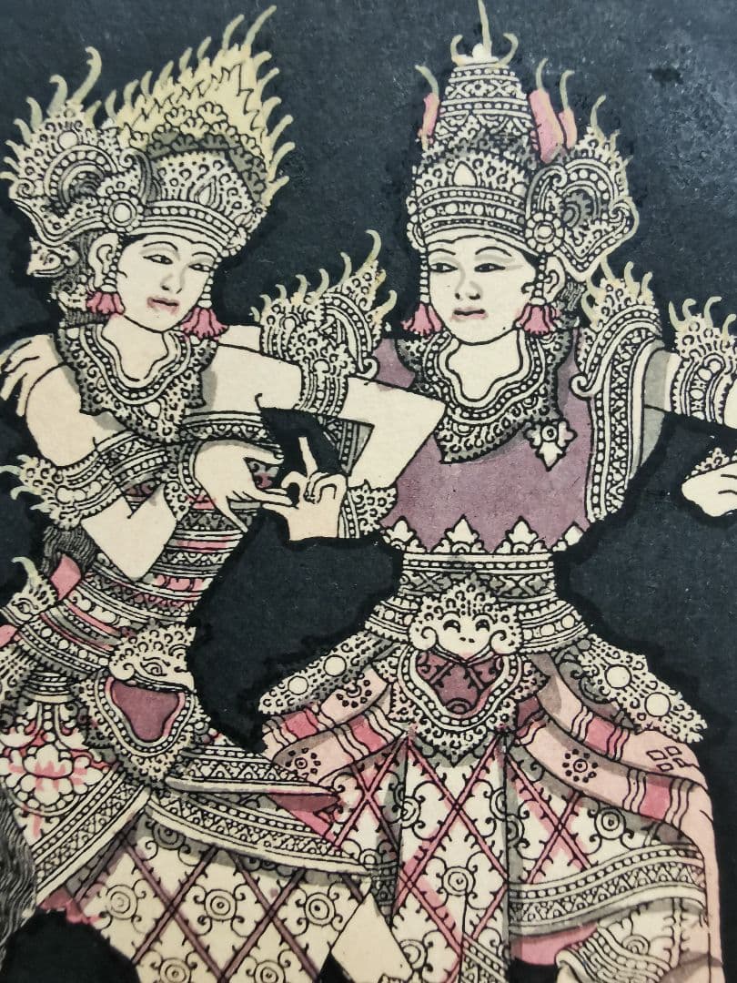 インドネシアバリ島アート細密画 神の踊り コモシャンバラ