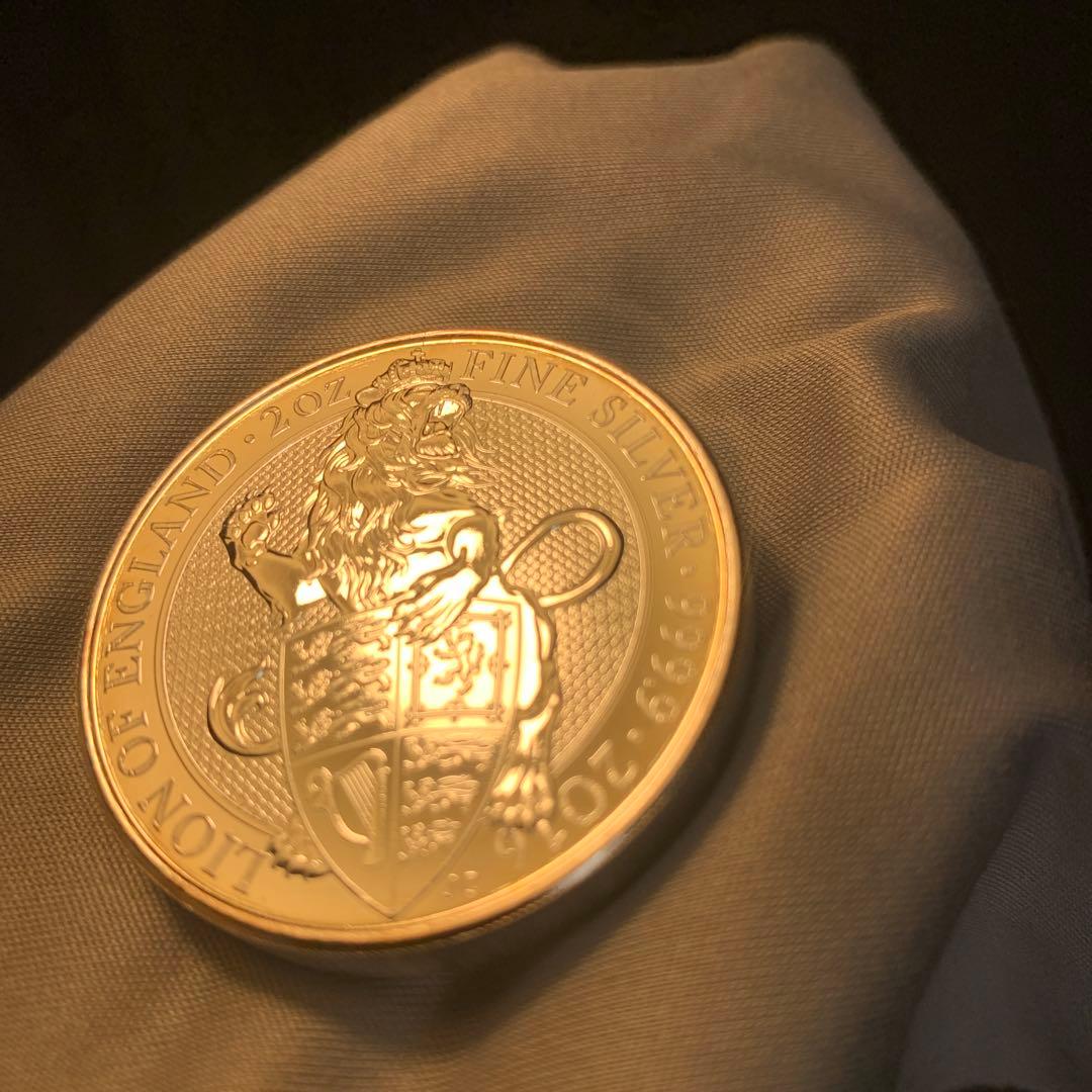純銀貨 2オンス クイーンズビースト 2016 ライオン・イングランド M2
