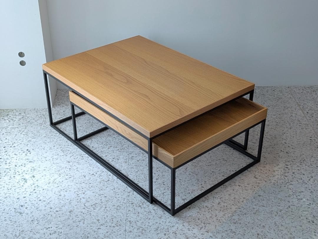 used 高野木工 リニエ コンビテーブル セット オーク×アイアン 美品 北欧