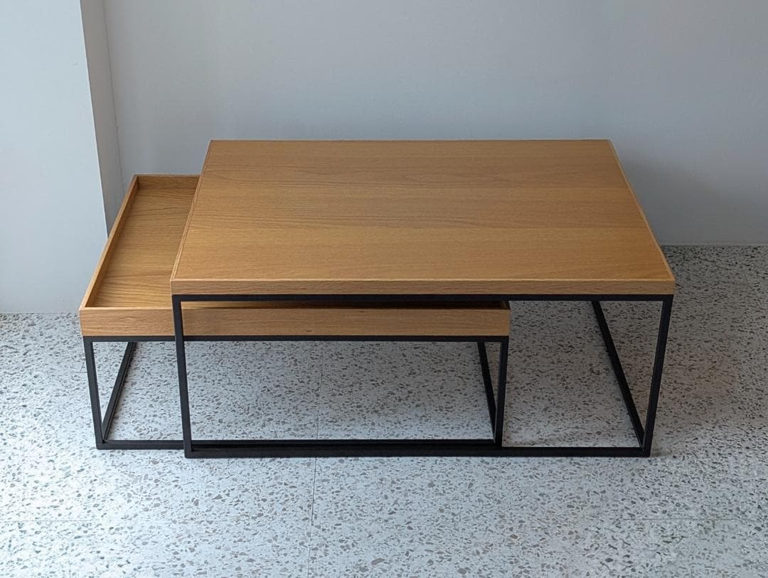 used 高野木工 リニエ コンビテーブル セット オーク×アイアン 美品 北欧