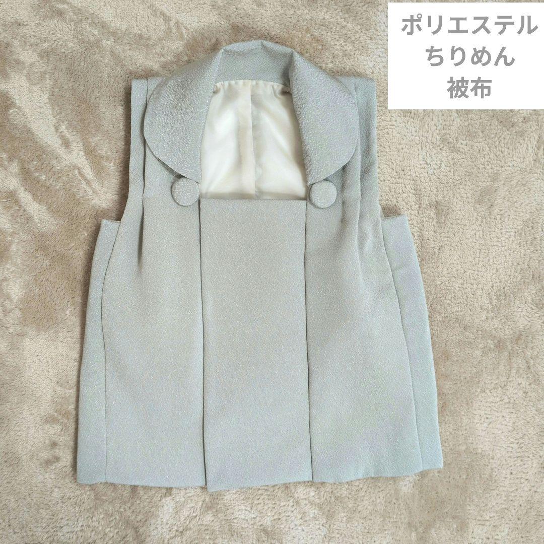 3歳　アニマル柄着物とポリエステルちりめん被布セット　簡易襦袢付き