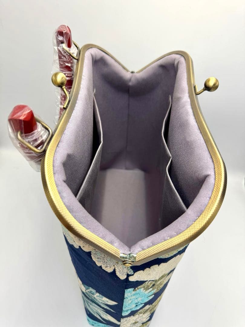 ハンドメイド　大きながま口バッグ　#559