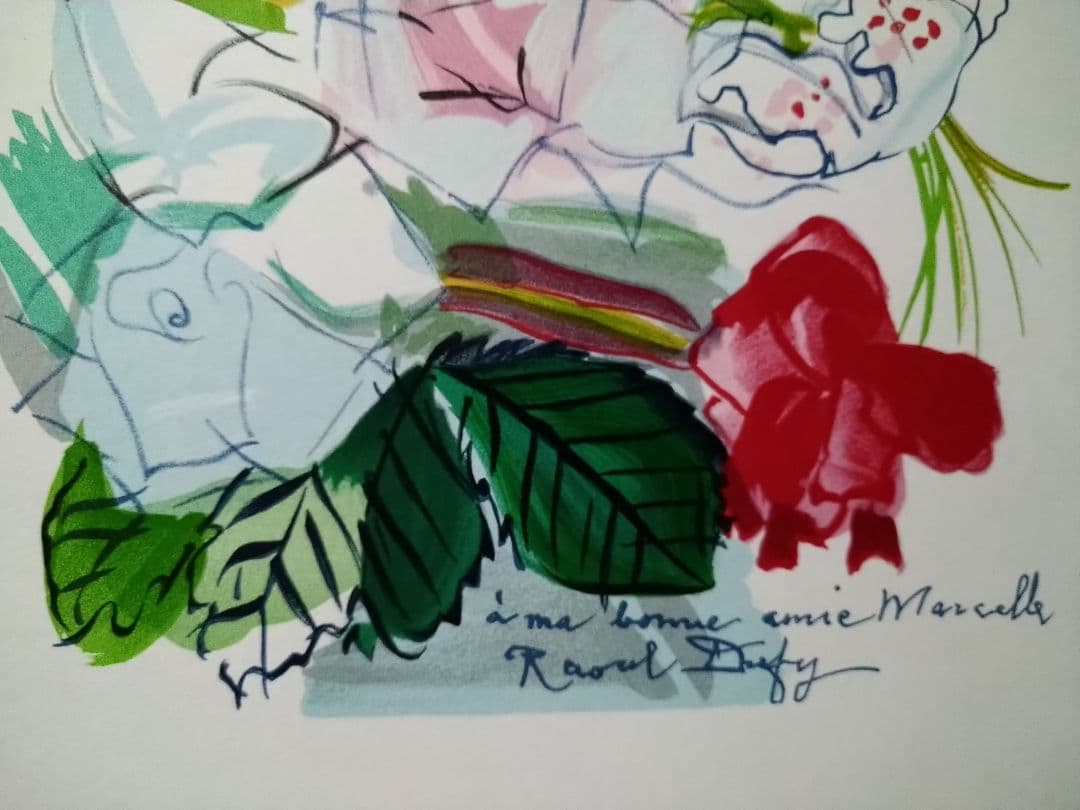 AaBzラウル・デュフィのリトグラフ Flower 本物保証