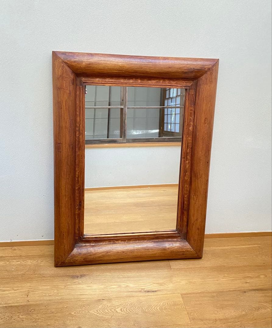姿見 アンティーク鏡 オールドチーク 古材 アンティーク鏡