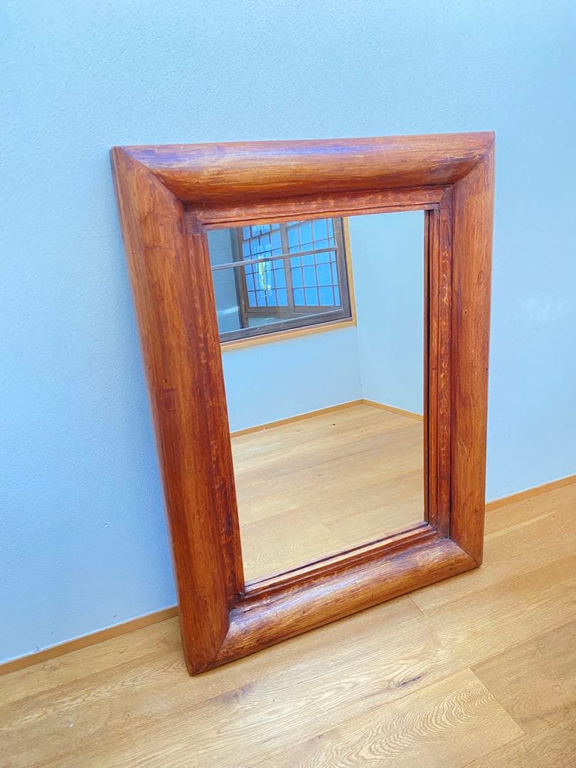 姿見 アンティーク鏡 オールドチーク 古材 アンティーク鏡