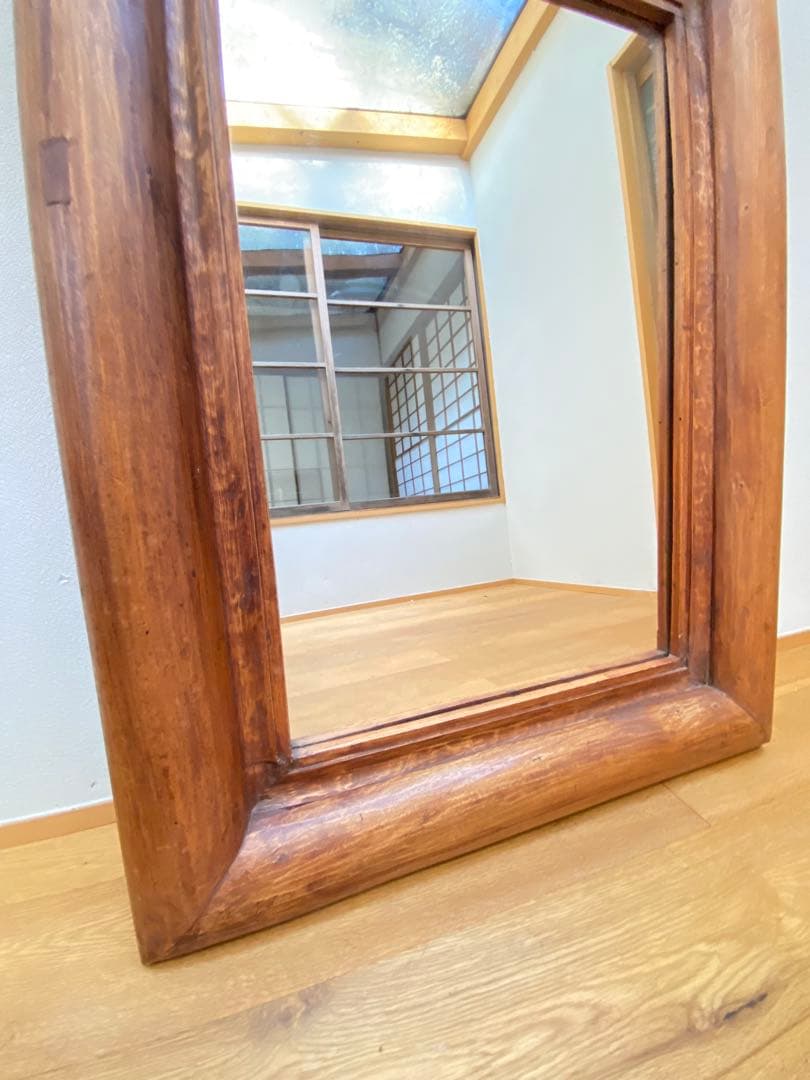 姿見 アンティーク鏡 オールドチーク 古材 アンティーク鏡