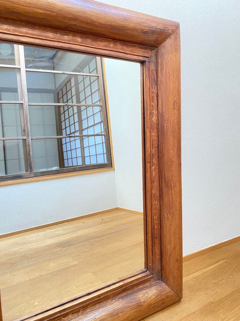 姿見 アンティーク鏡 オールドチーク 古材 アンティーク鏡