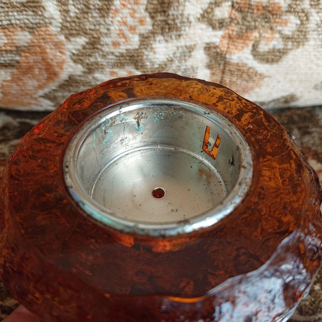 アンバーガラス 置き型ライター希少アンティーク