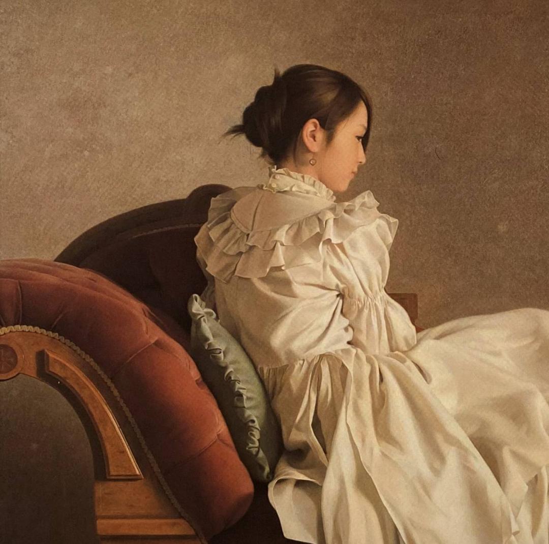 森本草介、【午後のくつろぎ】、希少な額装用画集画、新品高級額 額装