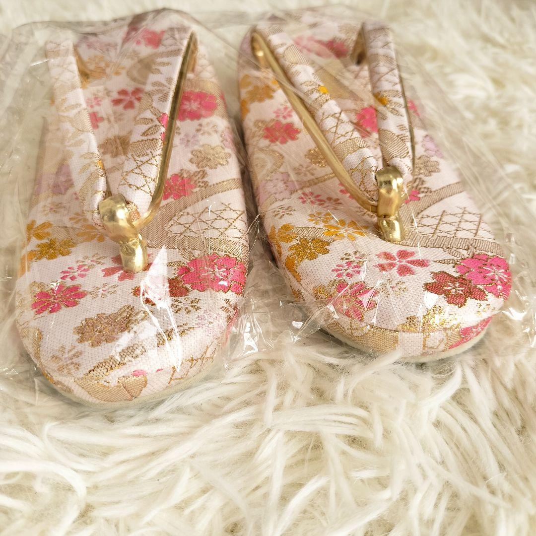 【7歳】七五三 はこせこセット 流水 小花 ホワイト ピンク系 日本製