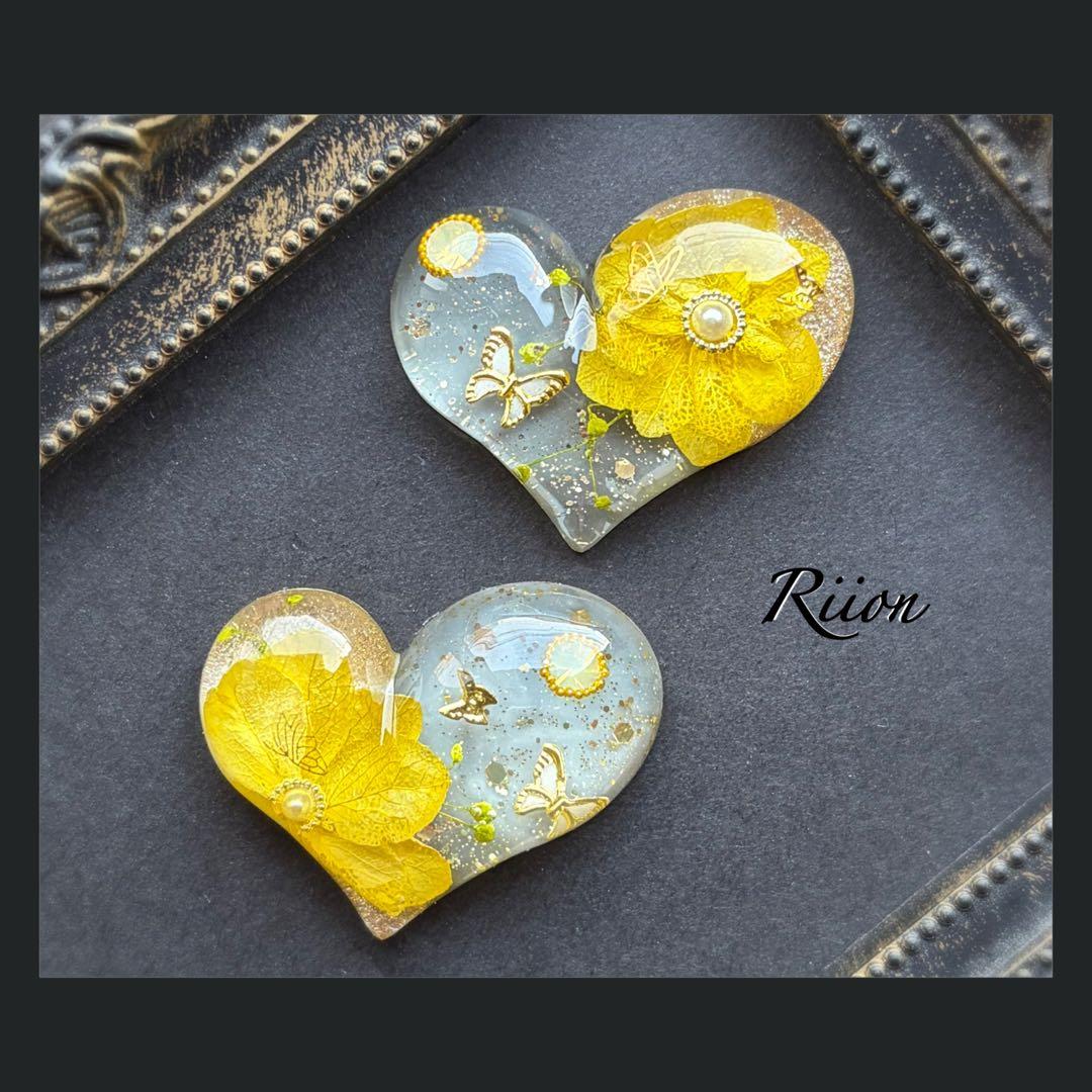 no.1107‪.*❤︎ アジサイたちのドライフラワーレジンヘアゴム❤︎.*❶