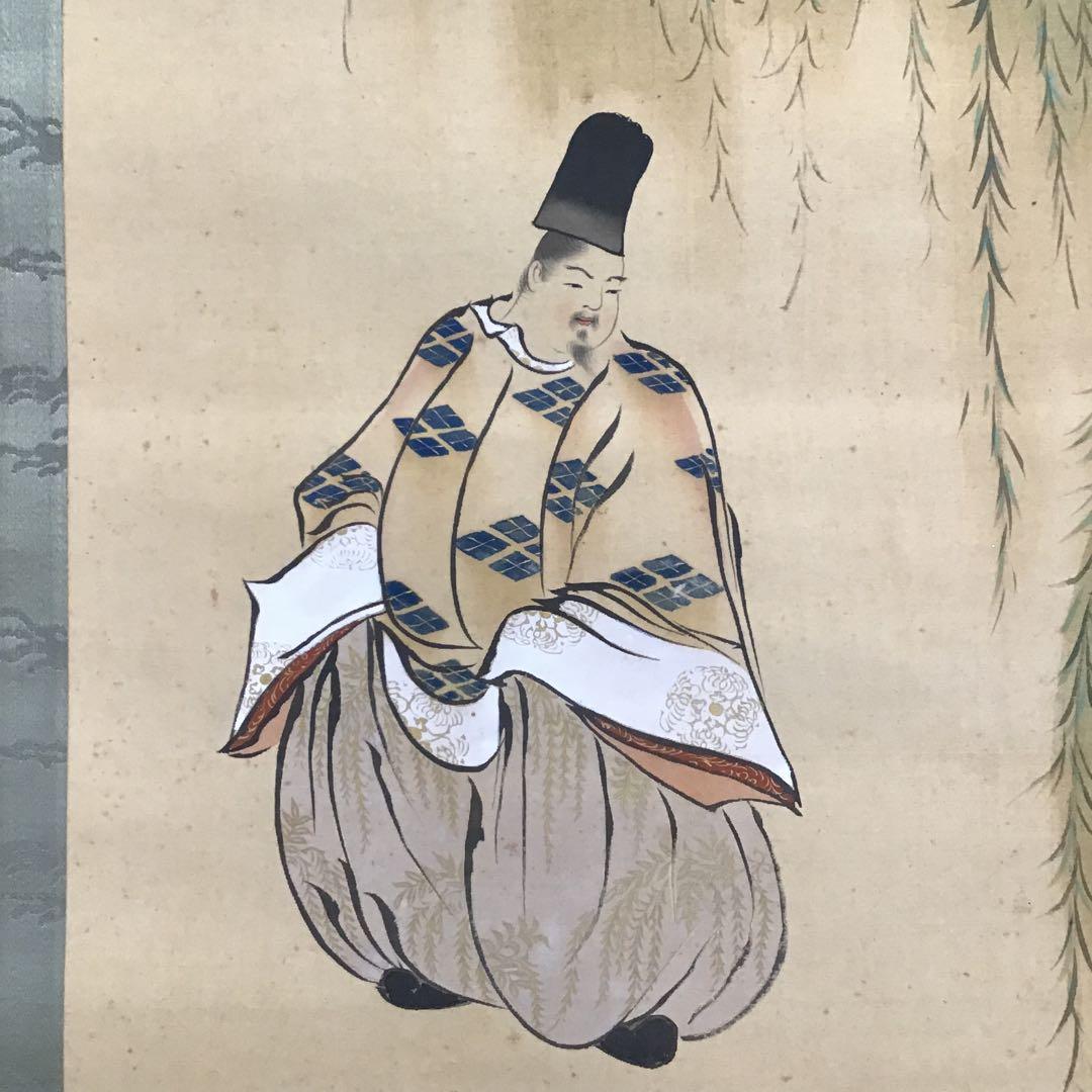 K茶道具 掛軸 「小野道風の図」 光種筆 配送用桐箱 S176KJ - メルカリ