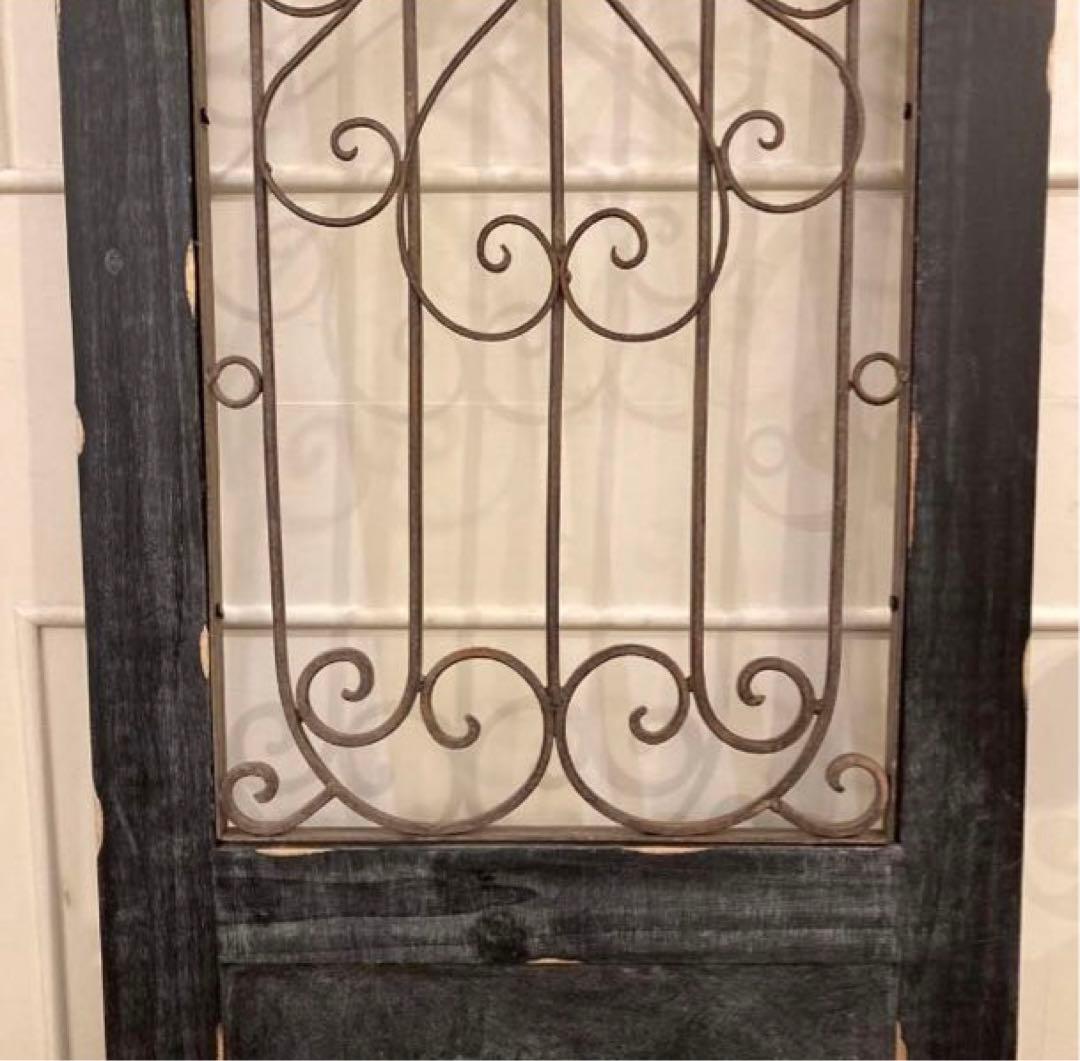 アイアンウッドアンティークフィニッシュ ウォールデコ壁掛可 ウッドドアブラック