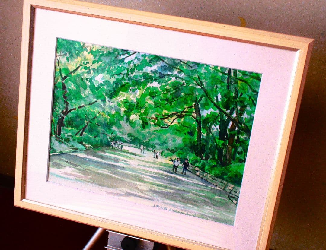 上野公園の風景 水彩画 木製フレーム付き F6サイズ - メルカリ