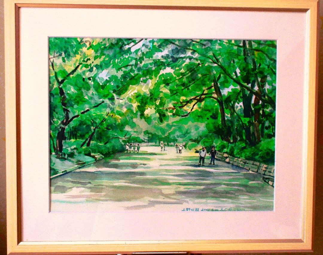 上野公園の風景 水彩画 木製フレーム付き F6サイズ - メルカリ