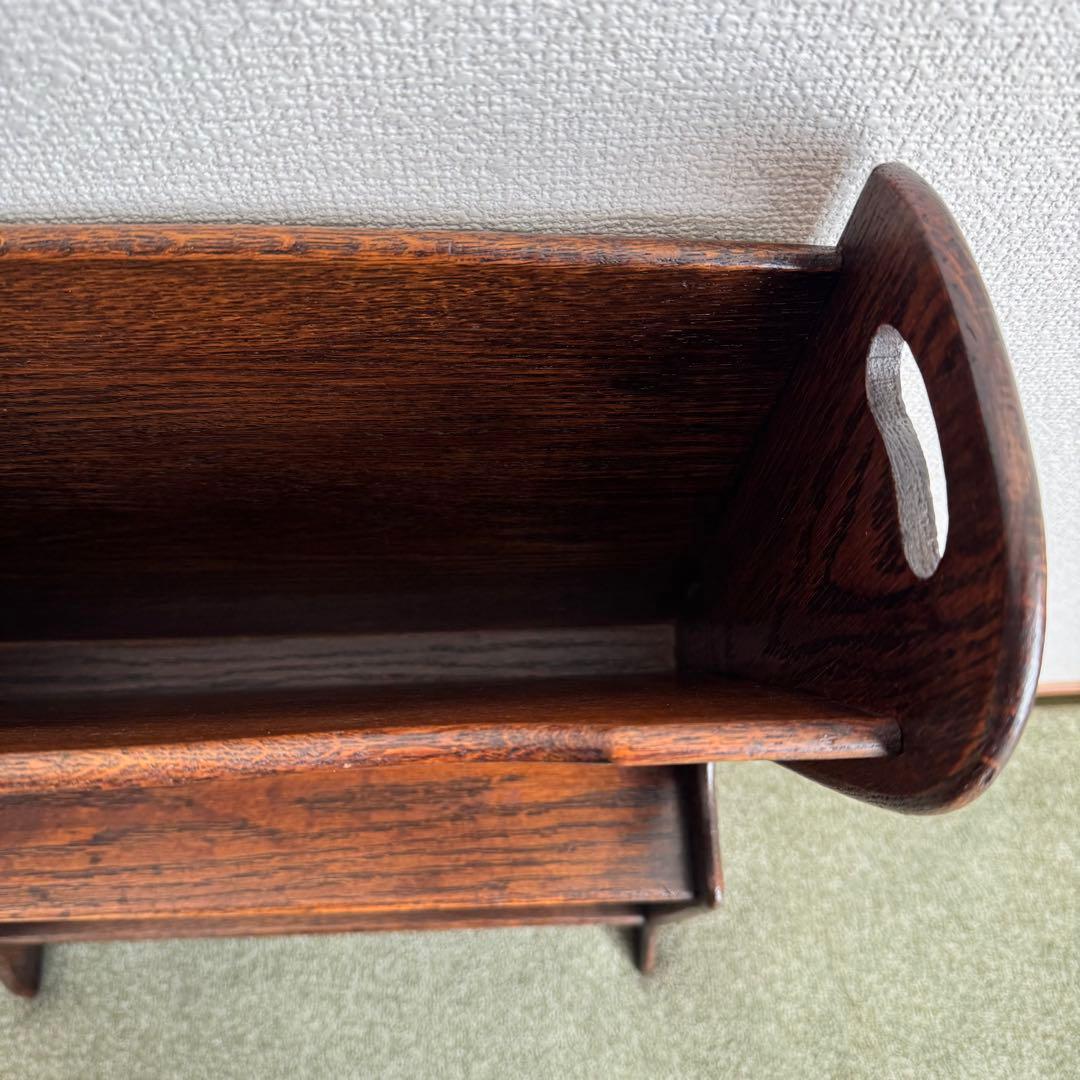 英国　アンティーク　木製　マガジンラック　本棚　収納　シェルフ　イギリス