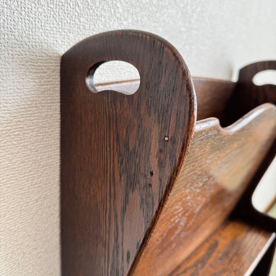 英国　アンティーク　木製　マガジンラック　本棚　収納　シェルフ　イギリス