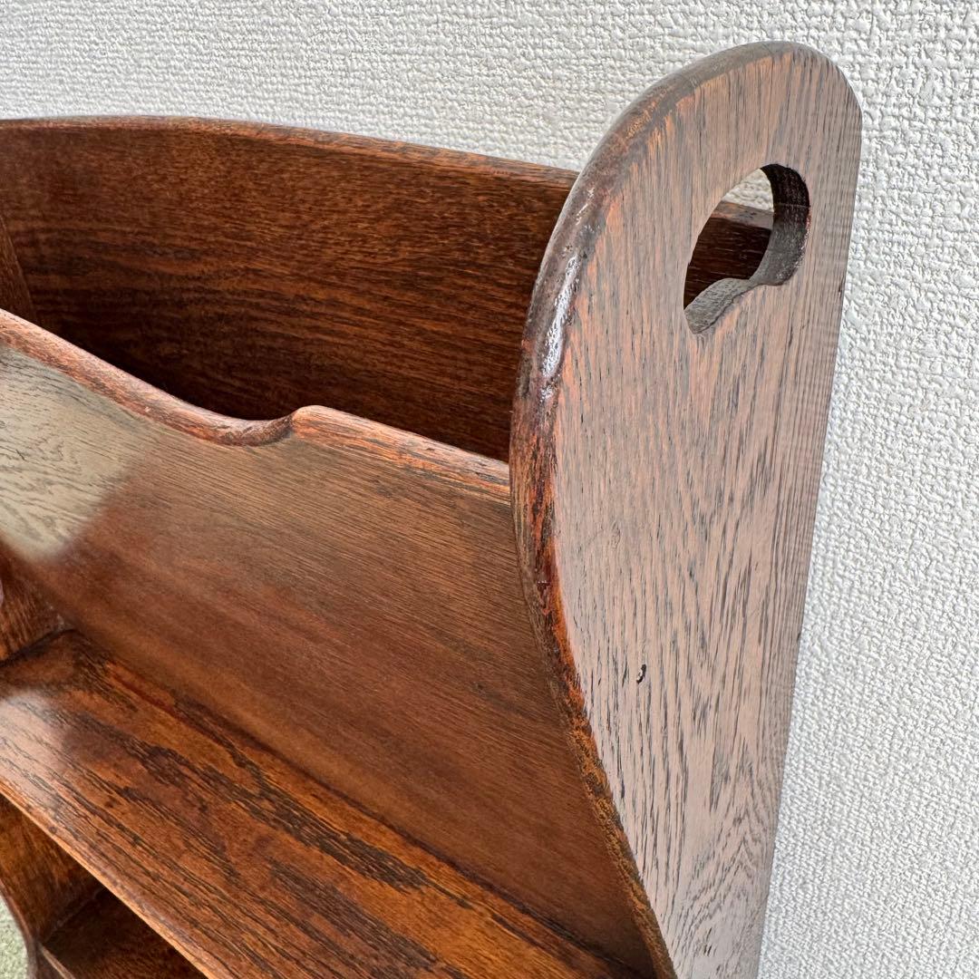 英国　アンティーク　木製　マガジンラック　本棚　収納　シェルフ　イギリス