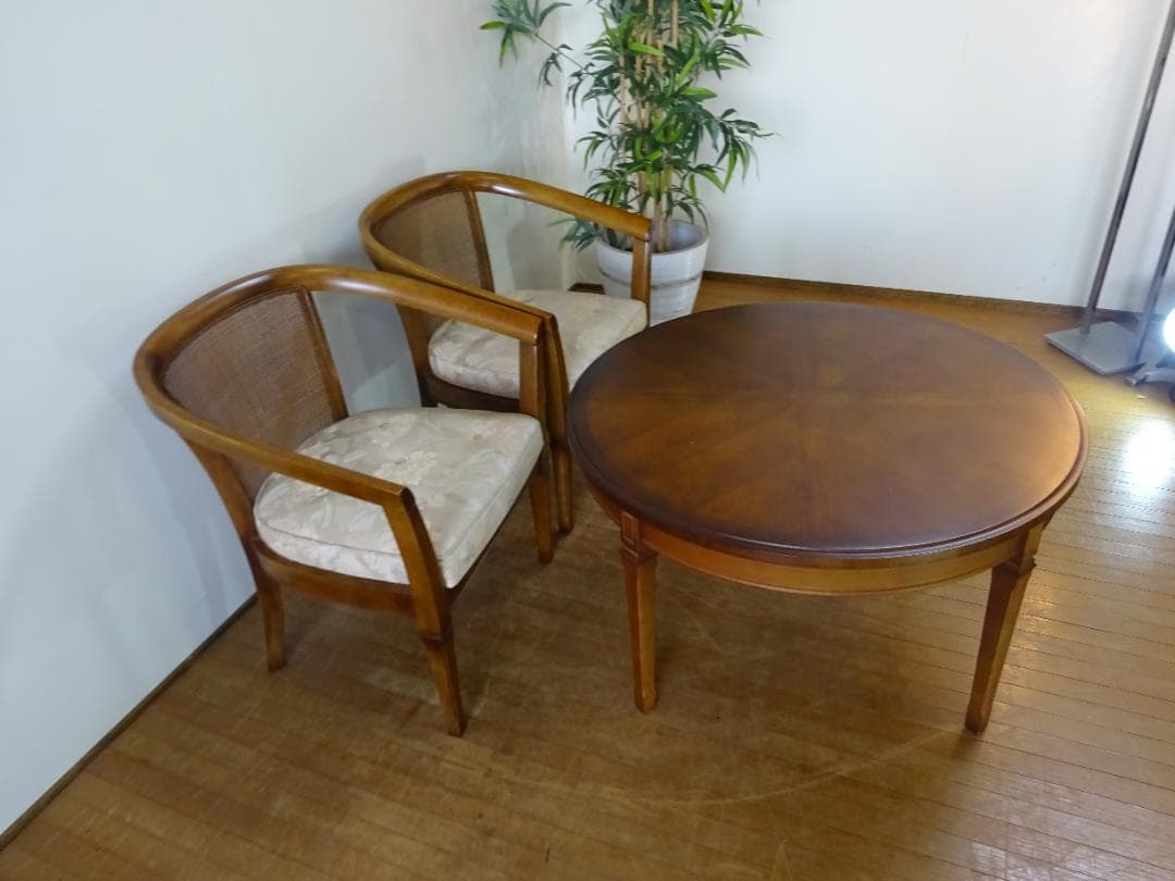 MARUNI/マルニ木工　地中海シリーズ　テーブル・アームチェア　3点セット