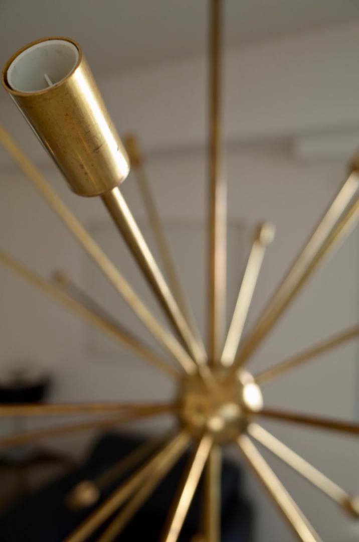 イタリア スプートニク 真鍮 シャンデリア アンティーク ミッドセンチュリー