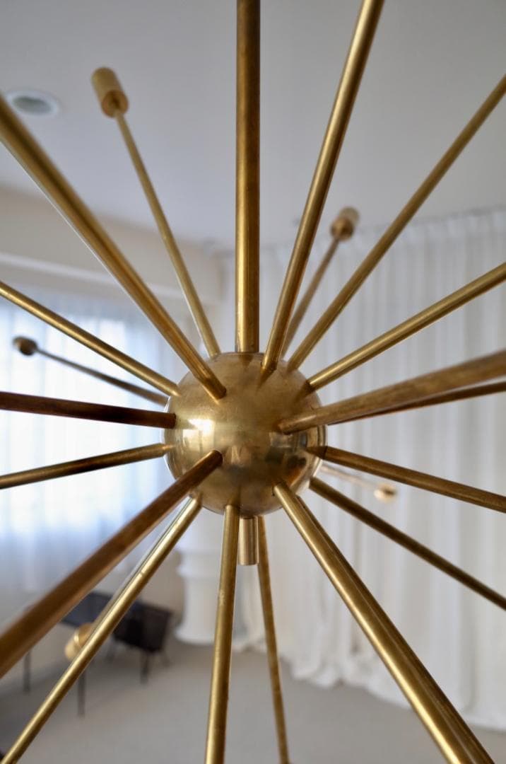 イタリア スプートニク 真鍮 シャンデリア アンティーク ミッドセンチュリー