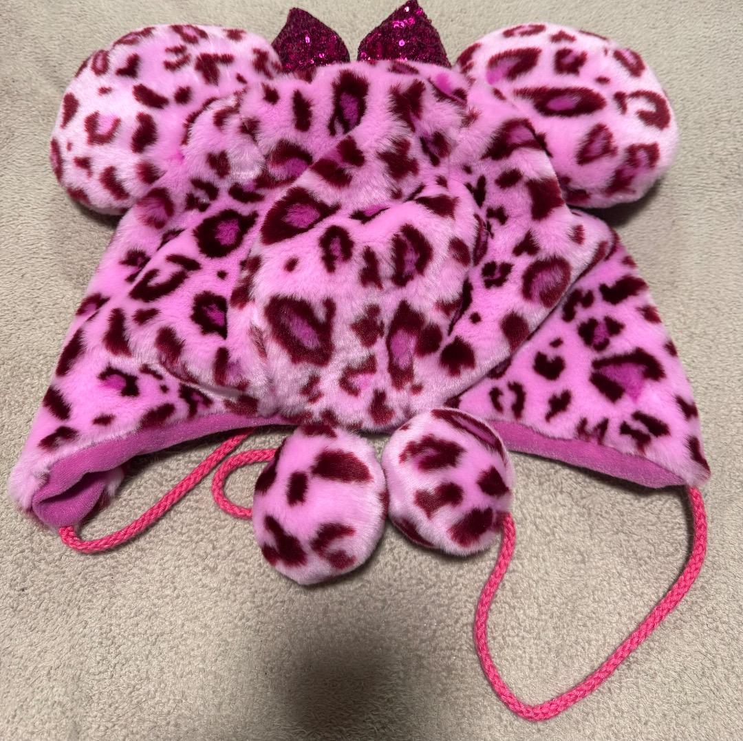 ヒョウ柄ミッキーマウス風帽子2点セット 値下げ可能なのでよろしく