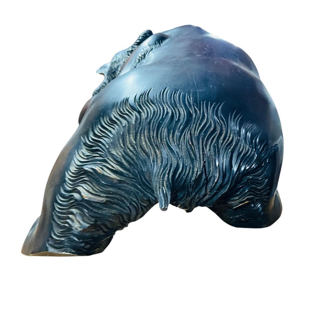 木彫り 熊 成田光雄 伝統工芸 アイヌ 八雲 レリーフ オブジェ