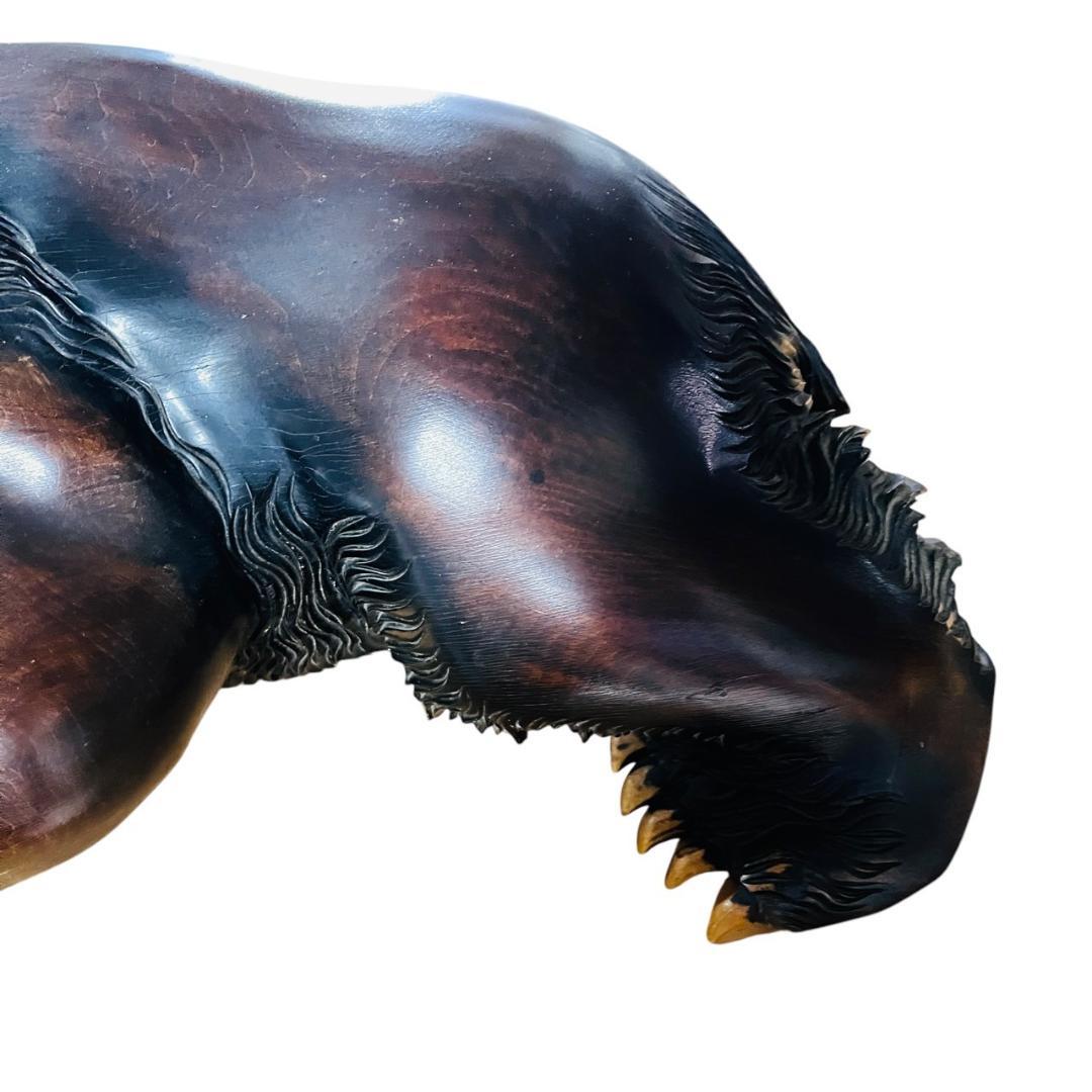 木彫り 熊 成田光雄 伝統工芸 アイヌ 八雲 レリーフ オブジェ