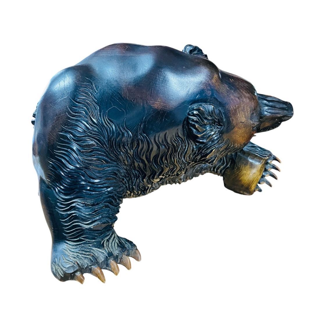 木彫り 熊 成田光雄 伝統工芸 アイヌ 八雲 レリーフ オブジェ