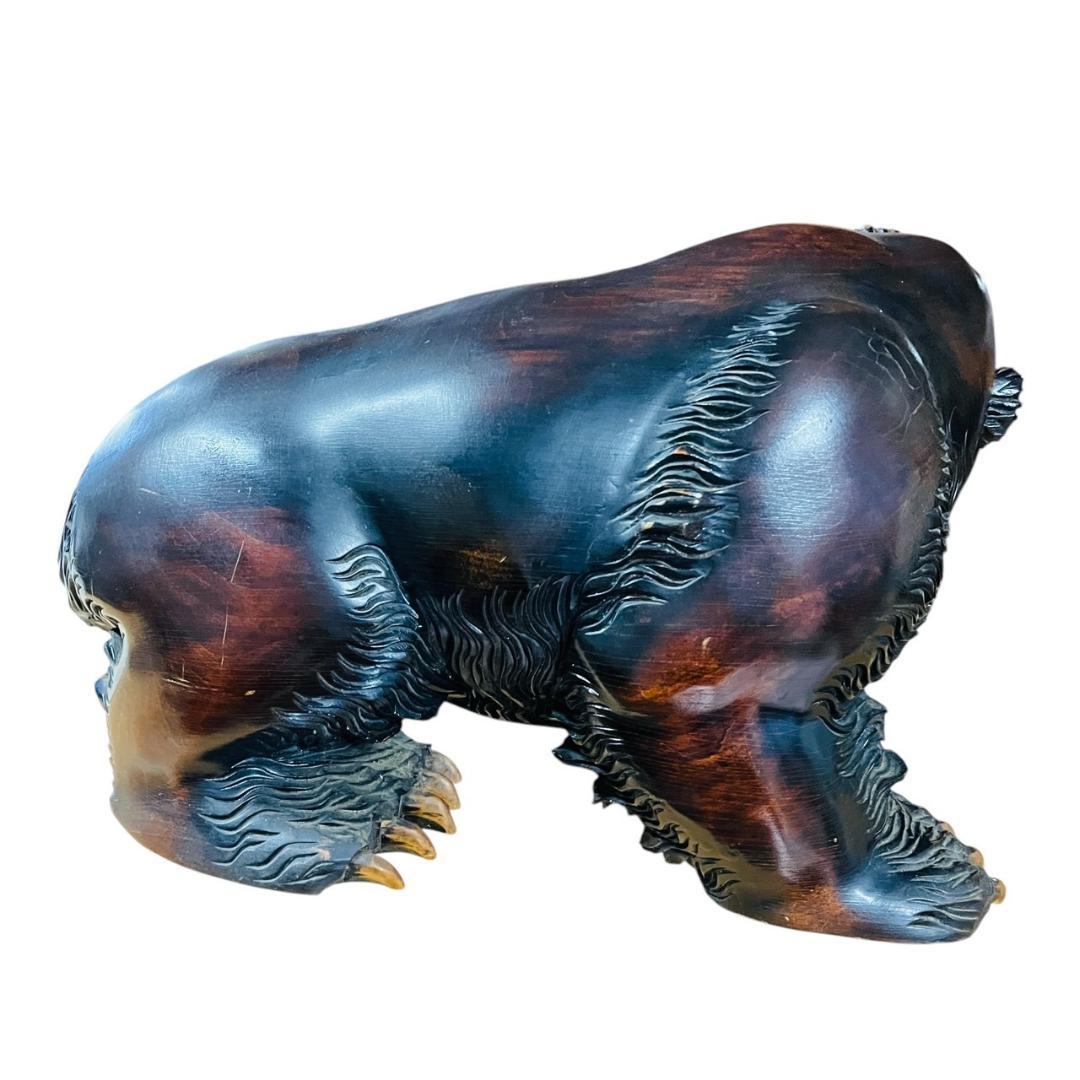 木彫り 熊 成田光雄 伝統工芸 アイヌ 八雲 レリーフ オブジェ