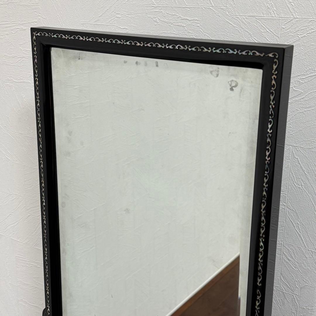 H21K68a 螺鈿細工 ラデン 黒漆塗り ドレッサー