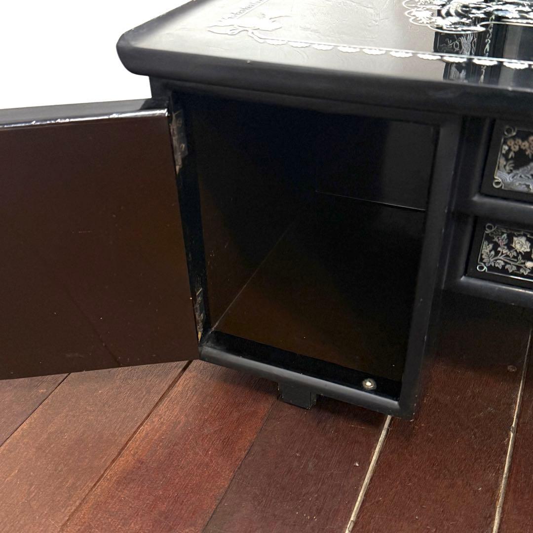 H21K68a 螺鈿細工 ラデン 黒漆塗り ドレッサー
