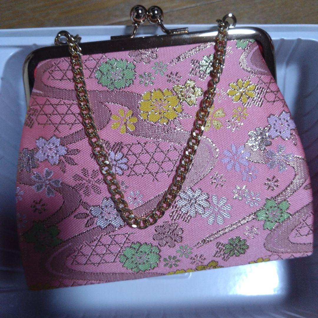 美品★七歳★ピンク 花柄★帯 はこせこ 草履 バッグ
