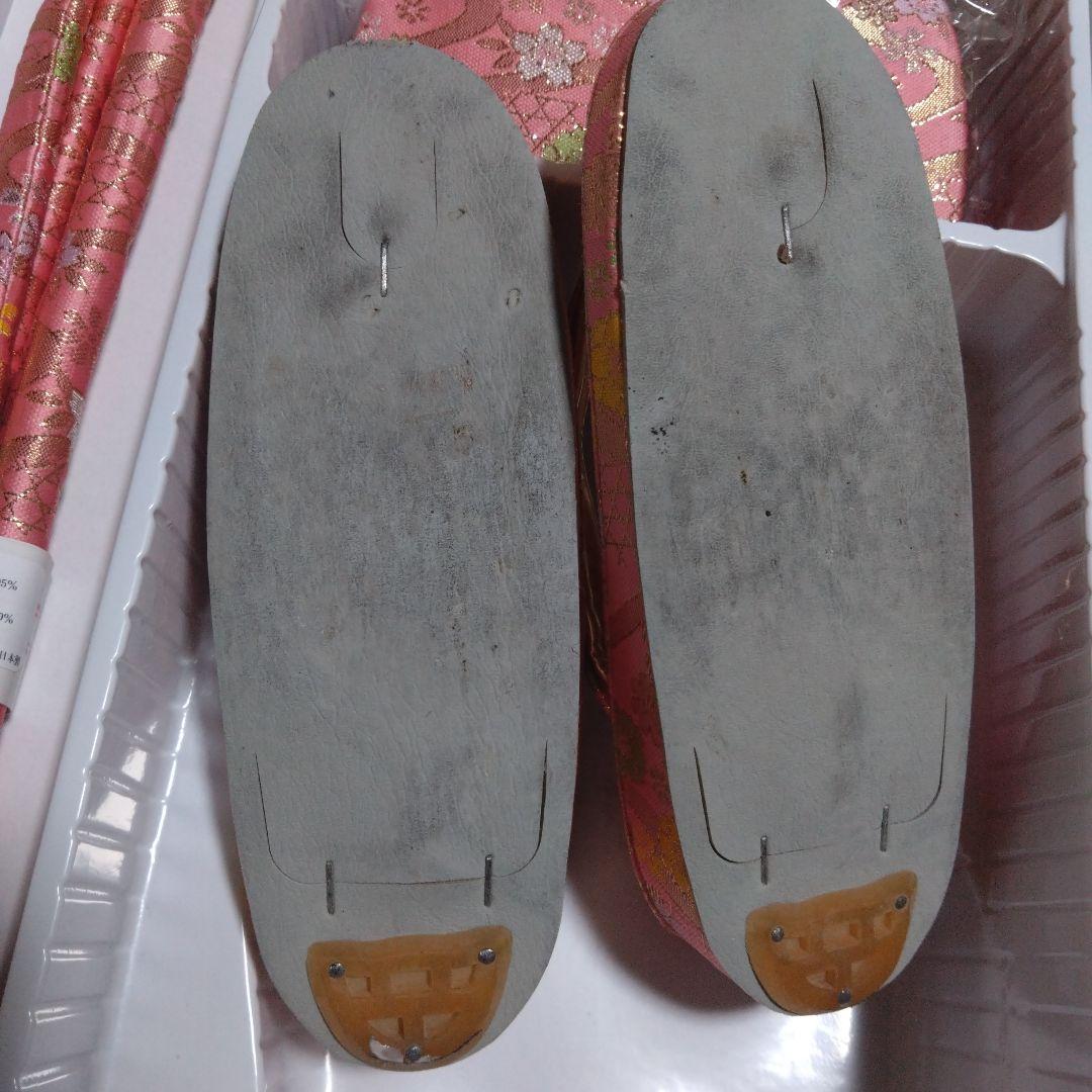 美品★七歳★ピンク 花柄★帯 はこせこ 草履 バッグ