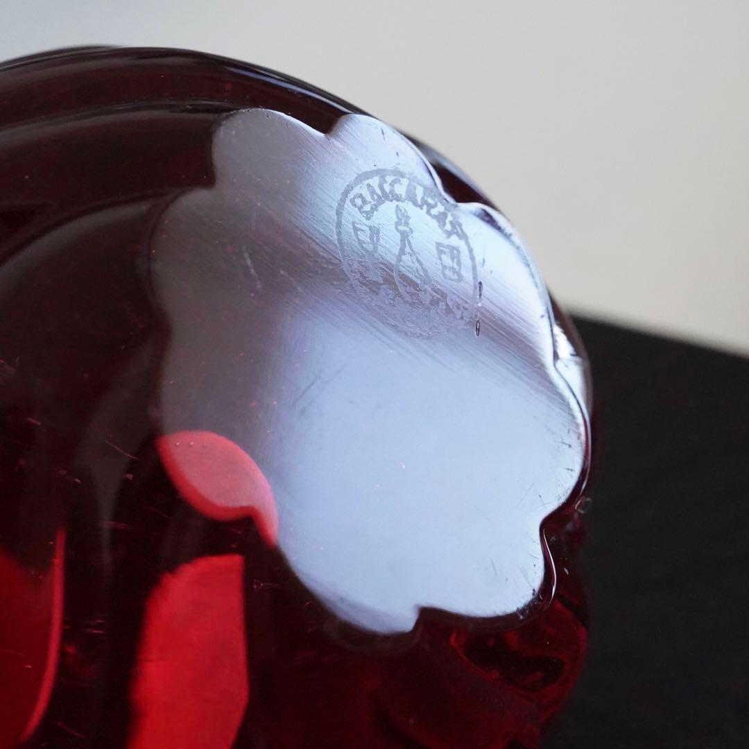 可愛いオールドバカラBACCARATローザス燭台★レッド★キャンドルスタンド★A