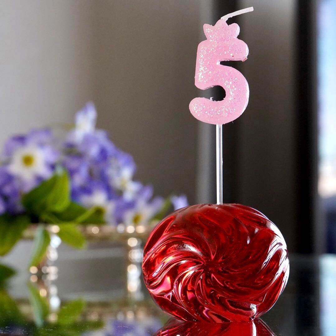 可愛いオールドバカラBACCARATローザス燭台★レッド★キャンドルスタンド★A