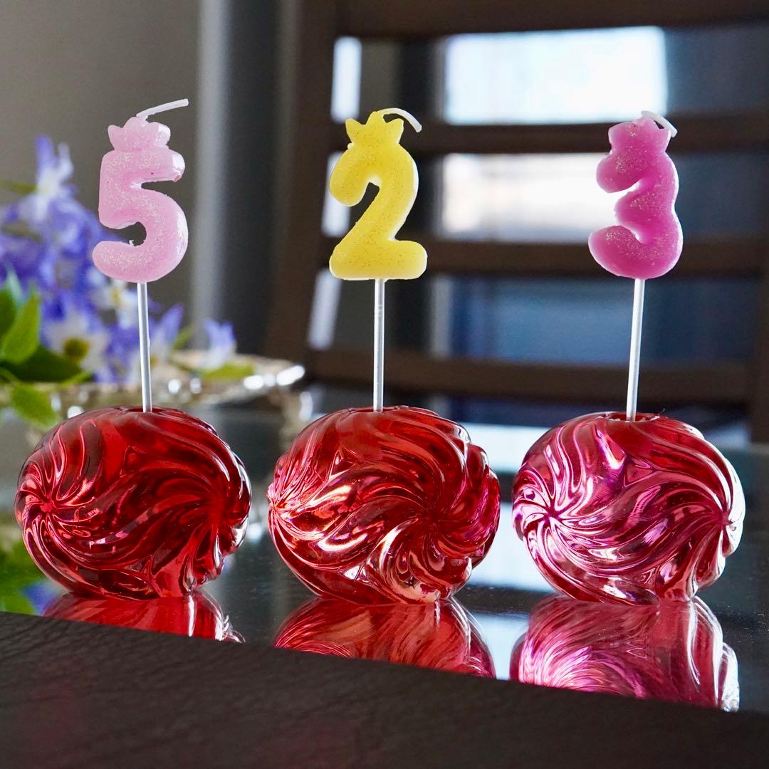 可愛いオールドバカラBACCARATローザス燭台★レッド★キャンドルスタンド★A